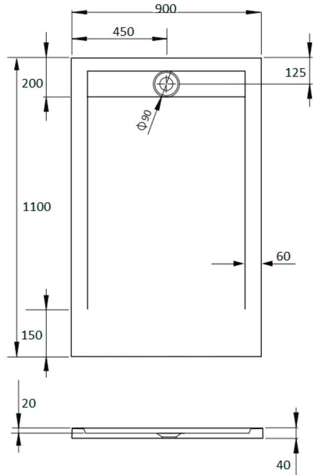 Поддон для душа Radaway Teos F 110x90 white, с сифоном