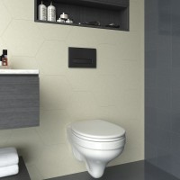 Система инсталляции для унитазов Berges Atom Line 410 с кнопкой смыва, черная soft touch