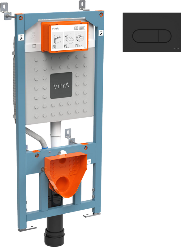 Система инсталляции для унитазов VitrA V12 762-5800-01 с кнопкой смыва Root Square 740-2211 черной матовой