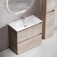 Мебель для ванной комнаты Sancos Libra Floor 90 дуб галифакс натуральный, белая раковина CN7002