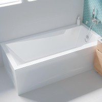Акриловая ванна 1MarKa Raguza Премиум 190x90 см, пристенная, белая, с каркасом, с экраном, со сливом-переливом