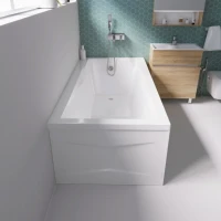 Акриловая ванна 1MarKa Raguza Премиум 190x90 см, пристенная, белая, с каркасом, с экраном, со сливом-переливом