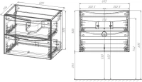 Мебель для ванной комнаты Vincea Mia Slim 60, 2 ящика, темное дерево