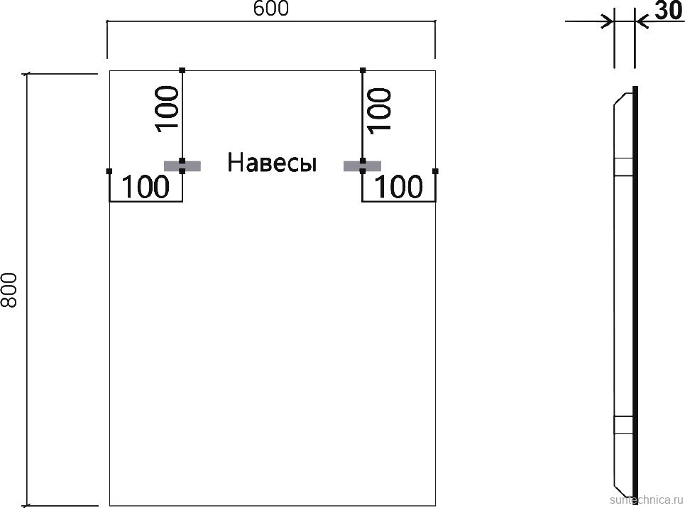 Мебель для ванной комнаты Vincea Mia Slim 60, 2 ящика, темное дерево
