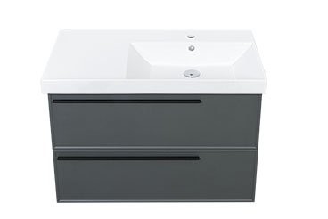 Тумба с раковиной La Fenice Elba Twin 90 подвесная, grigio, раковина Cubo 90 R