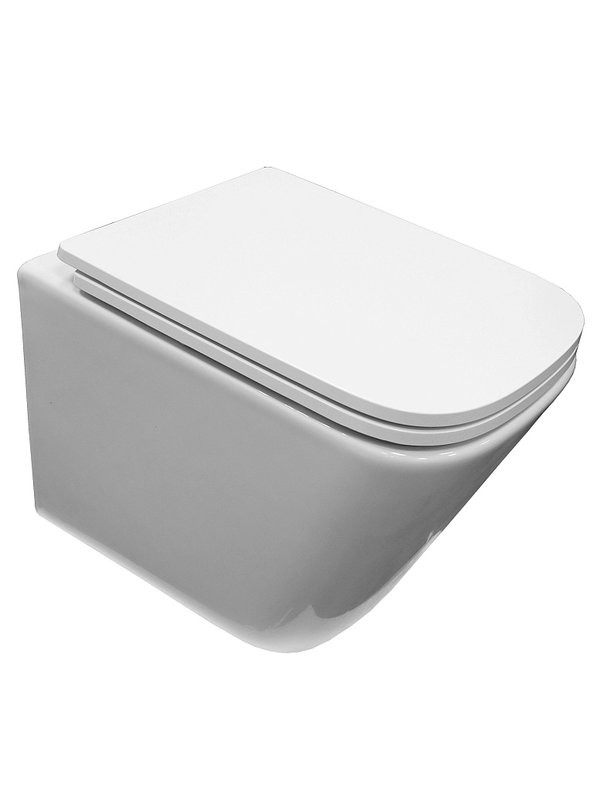 Унитаз подвесной AZARIO Armonia AZ-2403 безободковый, с микролифтом, глянцевый белый