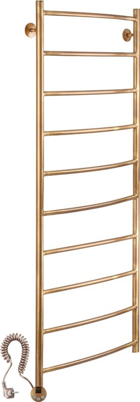 Полотенцесушитель электрический Secado Милан 1 плюс 125x55 см, подключение слева, бронза, лесенка, латунь