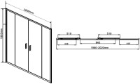 Душевая дверь в нишу Vincea Garda VDS-1G2200CL 220 см, профиль хром, стекло прозрачное