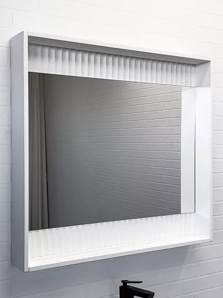 Зеркало Comforty Марсель 90 с подсветкой, матовое белое