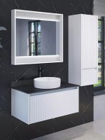 Зеркало Comforty Марсель 90 с подсветкой, матовое белое