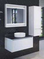 Зеркало Comforty Марсель 90 с подсветкой, матовое белое