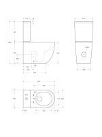 Унитаз-компакт напольный Cezares Stylus Tor безободковый, с микролифтом