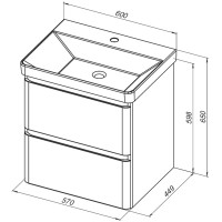 Тумба с раковиной Aquanet Эмбер 60 белая матовая Тумба с раковиной Aquanet Эмбер 60 белая матовая
