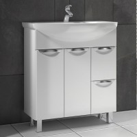 Тумба с раковиной Vigo Callao 80 2 дверцы, 2 ящика + Смеситель для раковины MEGA Ege MG-PL02 хром
