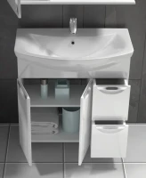 Тумба с раковиной Vigo Callao 80 2 дверцы, 2 ящика + Смеситель для раковины MEGA Ege MG-PL02 хром