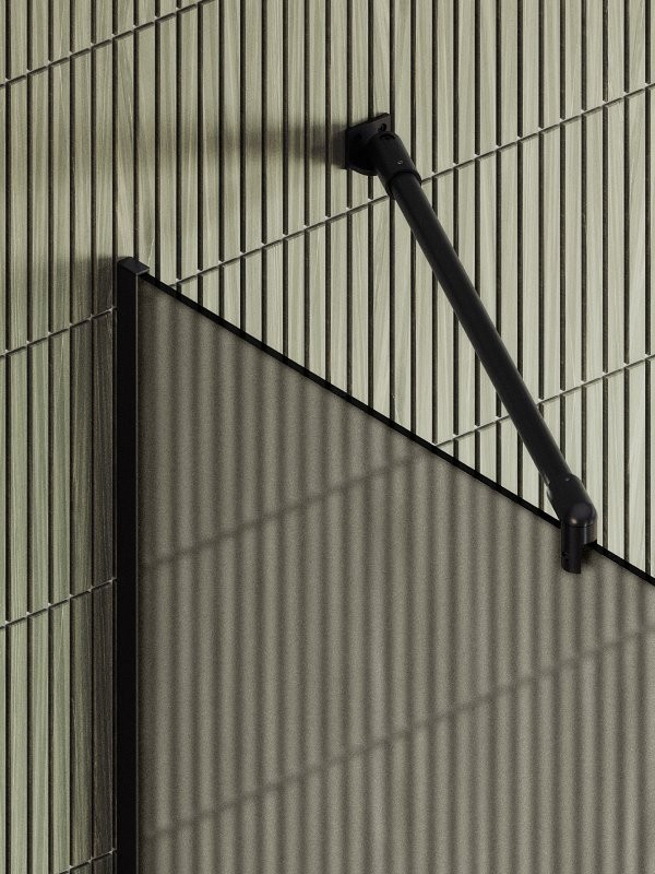 Душевая перегородка Maybahglass MGD-716-6у 119 см, профиль черный, стекло бронза матовое