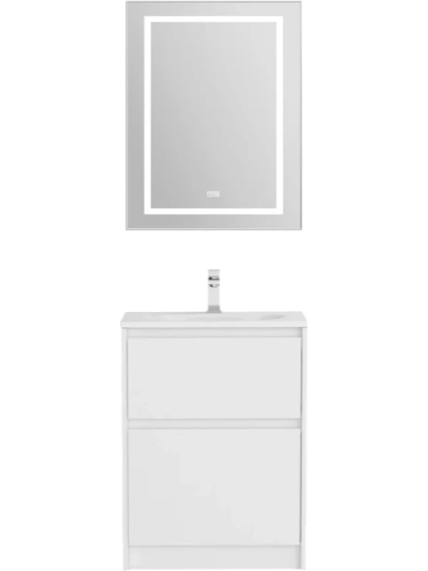 Мебель для ванной комнаты BelBagno Kraft 39 60 напольная, bianco opaco, раковина BB-8099-3-60