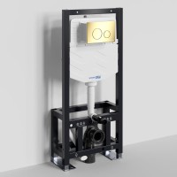 Система инсталляции для унитазов Wasserkraft Dill 61TLT.010.ME.PG02 с кнопкой смыва золото