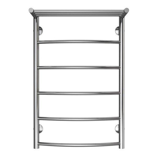 Полотенцесушитель Azario VERONA 500/800 c полкой водяной 5 пер. (1"-1/2" Полированный)