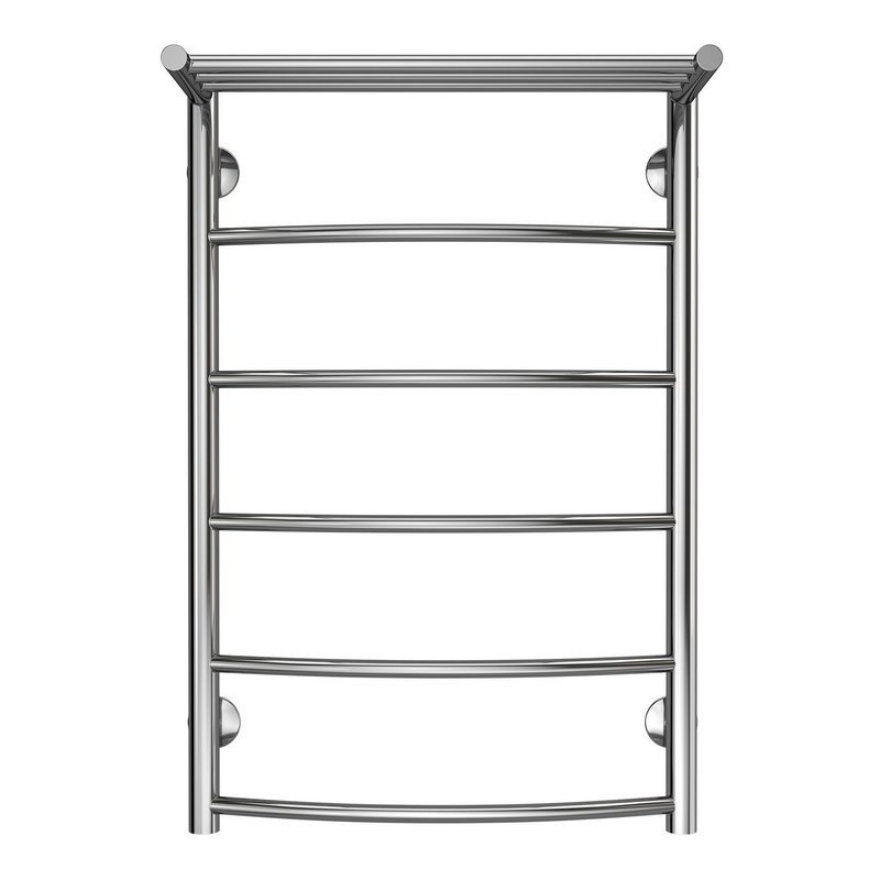 Полотенцесушитель Azario VERONA 500/800 c полкой водяной 5 пер. (1"-1/2" Полированный)