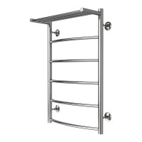 Полотенцесушитель Azario VERONA 500/800 c полкой водяной 5 пер. (1"-1/2" Полированный)