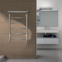 Полотенцесушитель Azario VERONA 500/800 c полкой водяной 5 пер. (1"-1/2" Полированный)