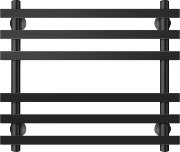 Полотенцесушитель электрический Secado Понтида Плюс, R 60x60 см, подключение справа, матовый черный, лесенка