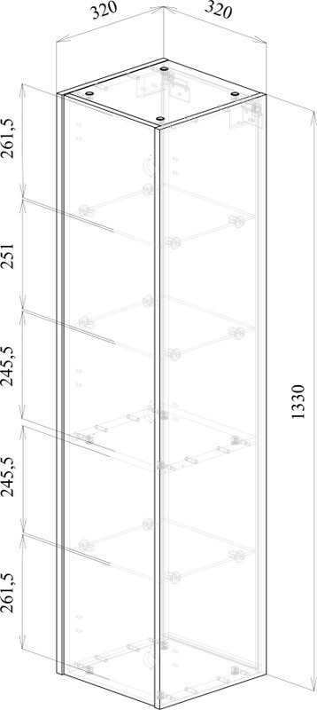 Шкаф-пенал для ванной Sanflor Диана дуб шерман, белый