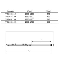 Душевая дверь Vincea Slim VDS-6SL130CLB, 1300, черный, стекло прозрачное