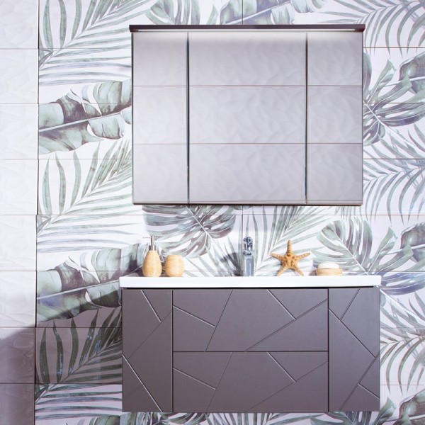 Мебель для ванной комнаты Бриклаер Кристалл 100 софт графит