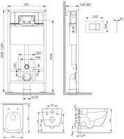 Комплект AM.PM Gem IS70231.901701 FlashClean с сиденьем микролифт, кнопка смыва хром матовая