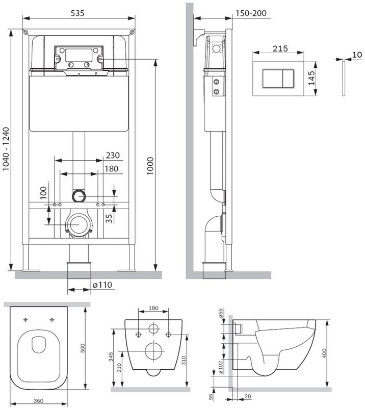 Комплект AM.PM Gem IS70231.901701 FlashClean с сиденьем микролифт, кнопка смыва хром матовая