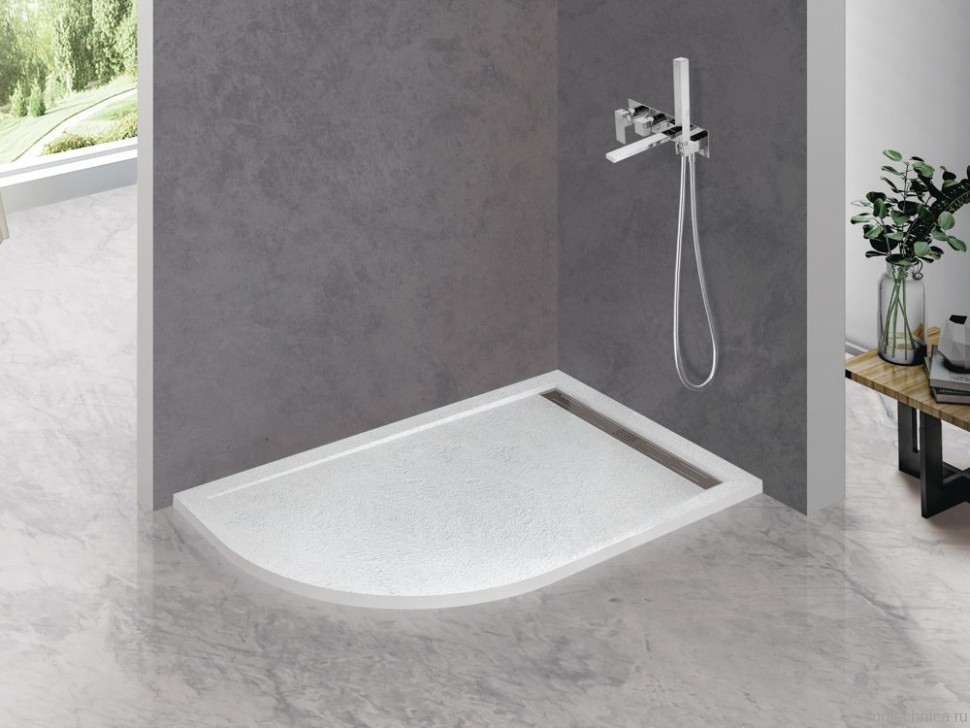 Поддон для душа Cezares TRAY-AS-RH-100/80-30-W-R 100x80 R, с сифоном, белый