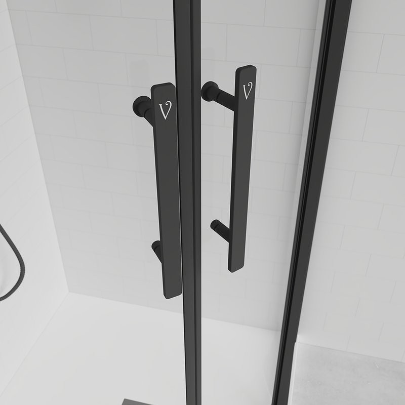 Душевой уголок Veconi Evo 200 B 90х90 см, профиль матовый черный, стекло прозрачное