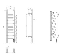 Полотенцесушитель электрический Wonzon & Woghand WW-AL4092-MB черный матовый