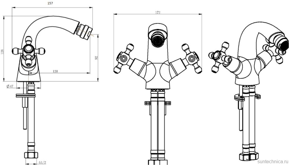 Смеситель для биде Boheme Satin 296-ST