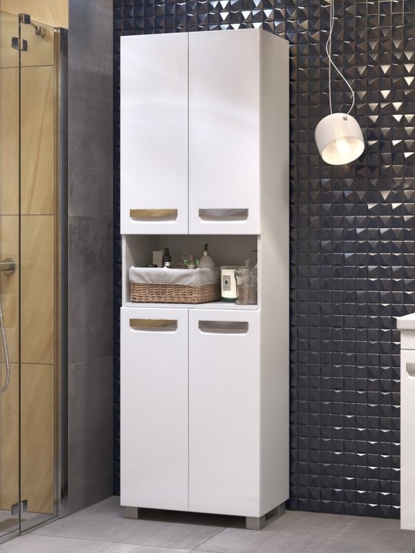 Шкаф Vigo Plaza 600 с бельевой корзиной, белый