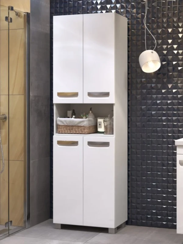 Шкаф Vigo Plaza 600 с бельевой корзиной, белый