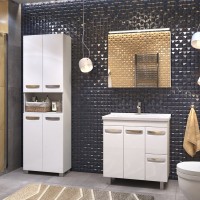 Шкаф Vigo Plaza 600 с бельевой корзиной, белый