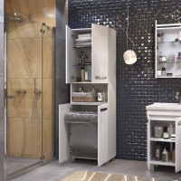 Шкаф Vigo Plaza 600 с бельевой корзиной, белый