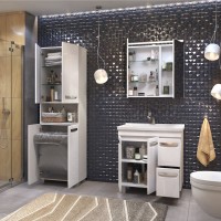 Шкаф Vigo Plaza 600 с бельевой корзиной, белый