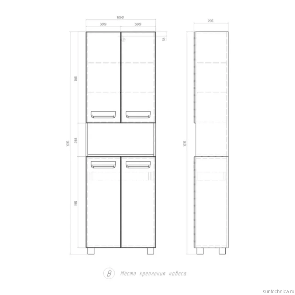 Шкаф Vigo Plaza 600 с бельевой корзиной, белый