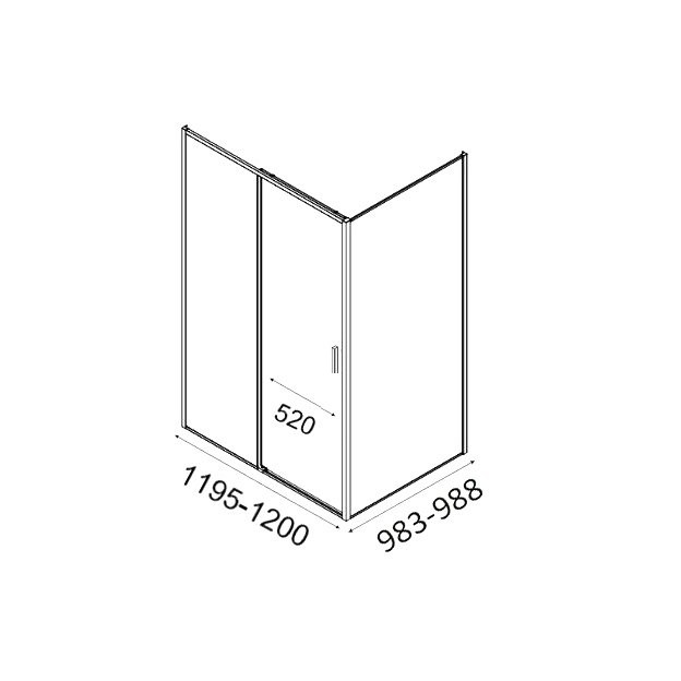 Душевой уголок Aquanet Pleasure Evo AE65-N120-BT 120х100, профиль матовый черный, стекло прозрачное