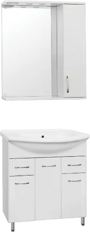 Мебель для ванной комнаты Style Line Эко Стандарт №26 75, напольная, белая