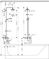 Душевая стойка Hansgrohe Croma 2jet Select S 180 27351400