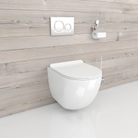 Унитаз подвесной beWash Lusso BKWHR004550 безободковый, с микролифтом, белый глянец