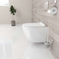 Унитаз подвесной beWash Lusso BKWHR004550 безободковый, с микролифтом, белый глянец