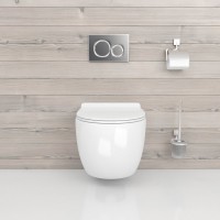 Унитаз подвесной beWash Lusso BKWHR004550 безободковый, с микролифтом, белый глянец