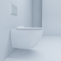 Унитаз подвесной beWash Lusso BKWHR004550 безободковый, с микролифтом, белый глянец