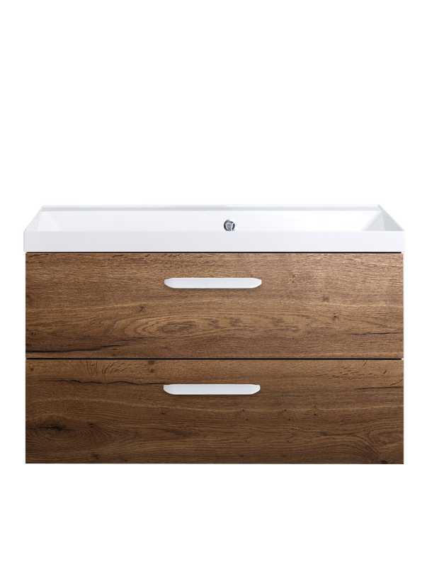 Мебель для ванной комнаты BelBagno Aurora 90 rovere tabacco, ручки белый глянец